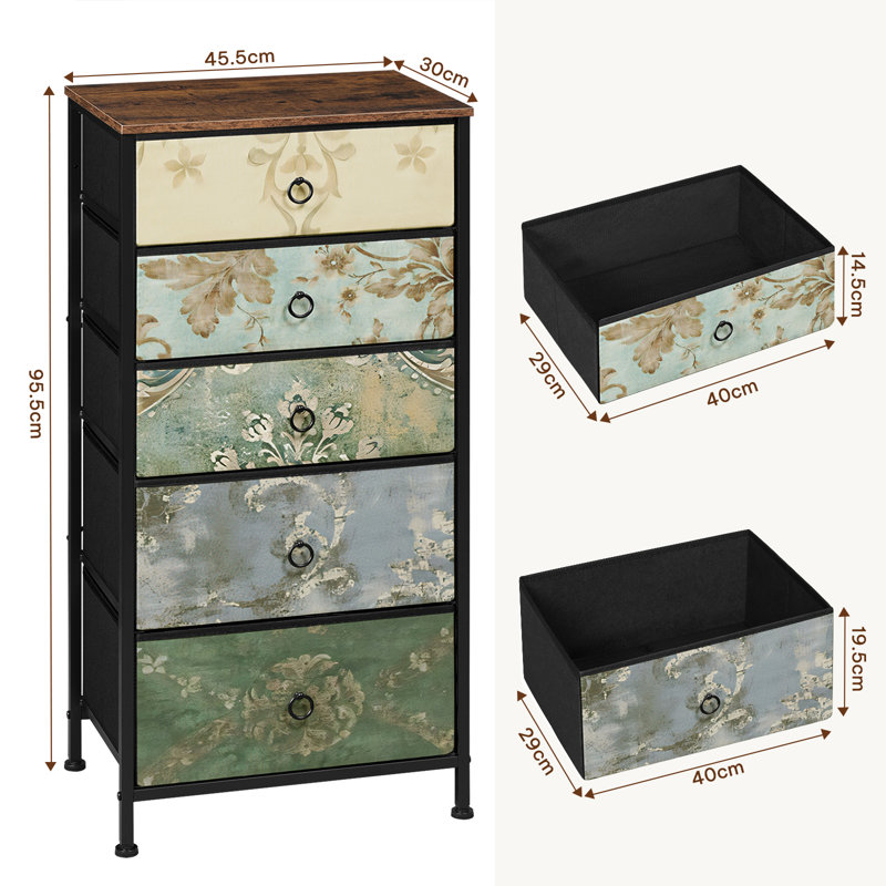 Rikeisha 5 Drawer Storage Drawer