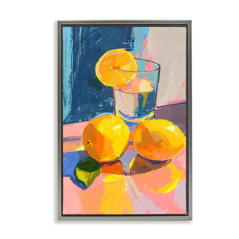 Cadre flottant Lemon Water Table, par Creative Studio, Cadre flottant gris lustré, H 31 po x l 21 po
