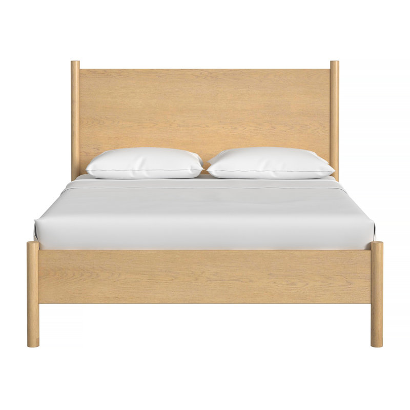 Lennon Rounded Leg Bed, Light Brown, Queen