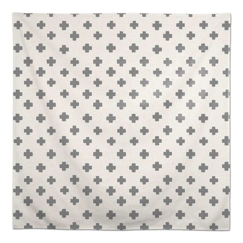 Swiss Cross Pattern Yellow 2 Tablecloth, Gray