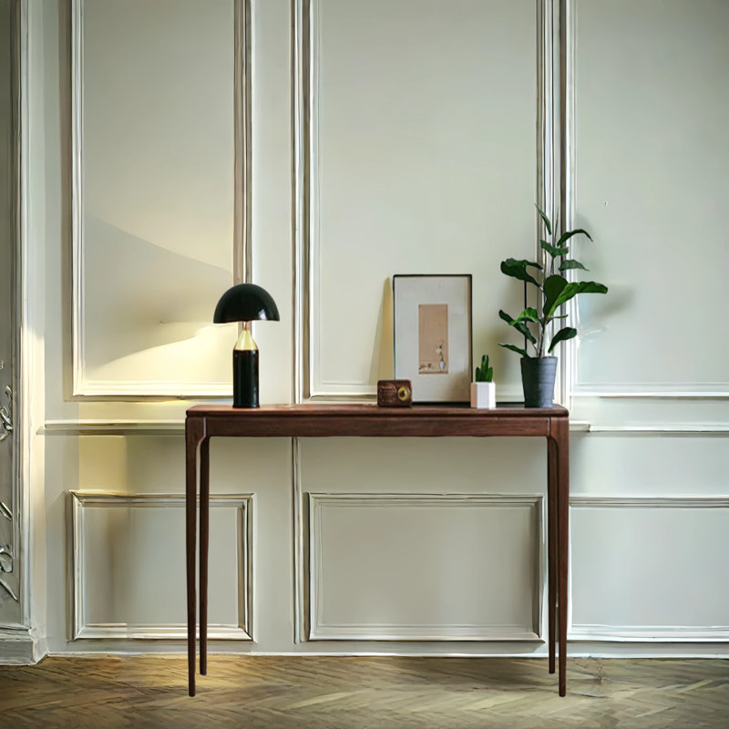 Console de hall d'entrée en noyer noir, H 33,5 po x l 39,4 po x P 12,6 po