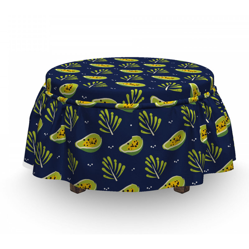 Housse pour repose-pieds Tropical Papaya and Branches