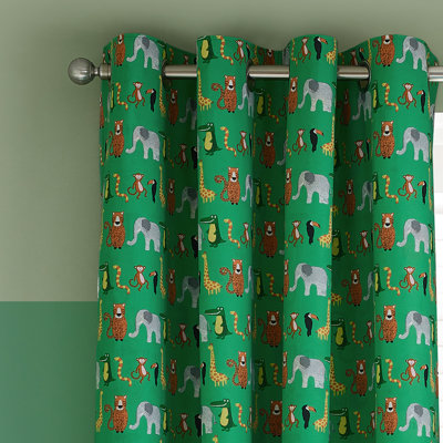 Animal Magic Fully Reversible Eyelet Curtains