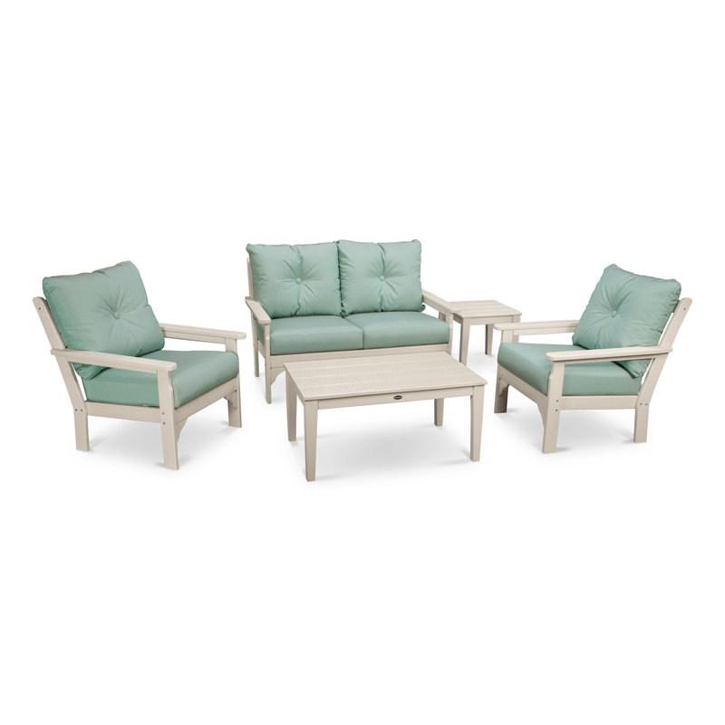 Vineyard 5-Piece Deep Seating Set, Sand, Spa