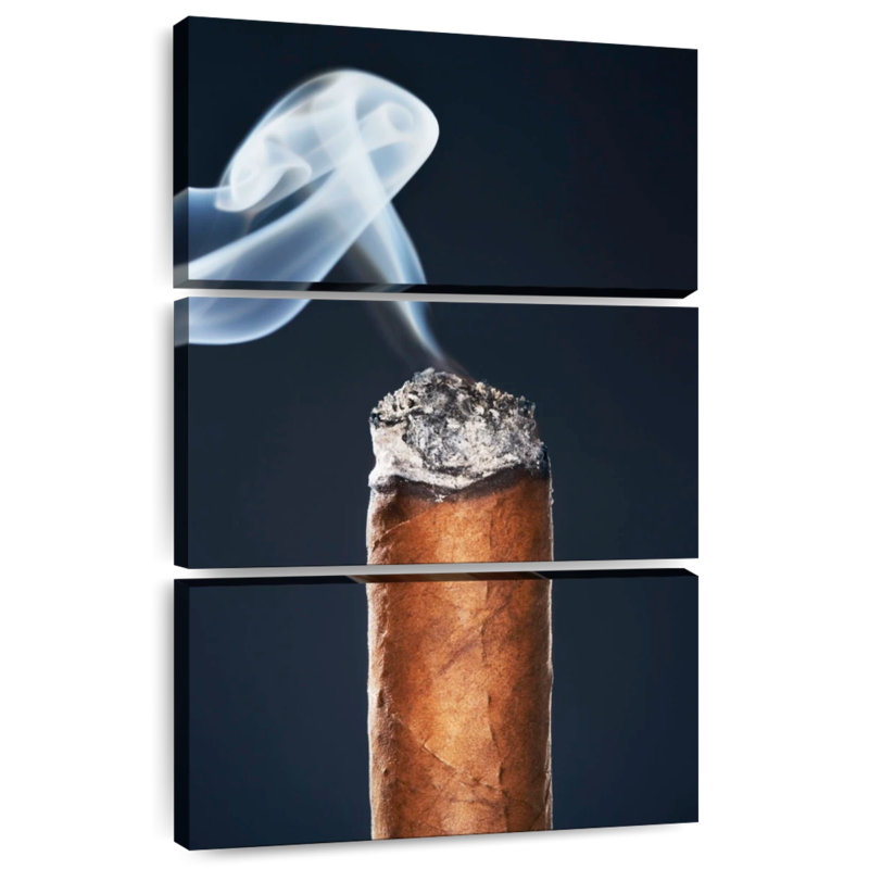 Senne brûlant un cigare de près, H 50 po x l 32 po