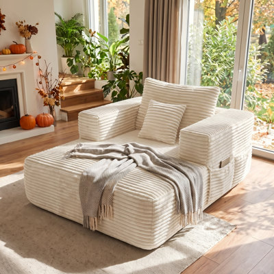 Fauteuil-lit rembourré 62,5 po avec mousse 38D haute densité, canapé dans une boîte pour le salon, la chambre à coucher ou le bureau