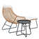 Ensemble de conversation d'extérieur 3 pièces avec coussins, repose-pieds et table d'appoint 3 pièces