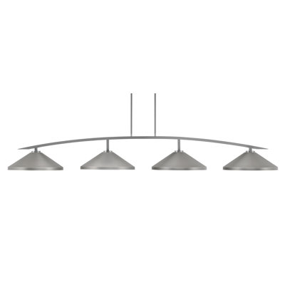 Kurve 4 Light Bar Shown In Graphite Finish With 14" Cone Metal Shades