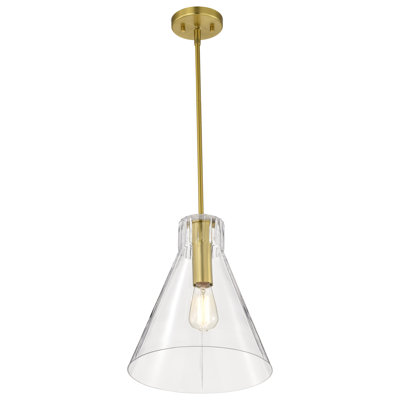 Gianna - 1 Light Medium Pendant - Brushed Nickel Finish - Clear Glass