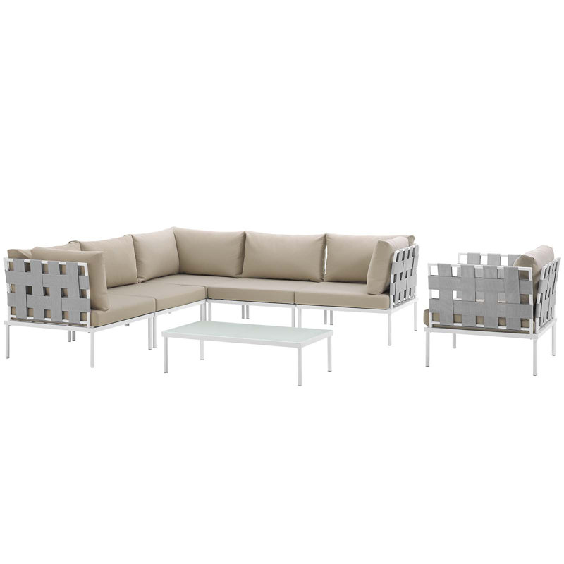 Ensemble modulaire avec coussins 7 pièces Harmony, Beige