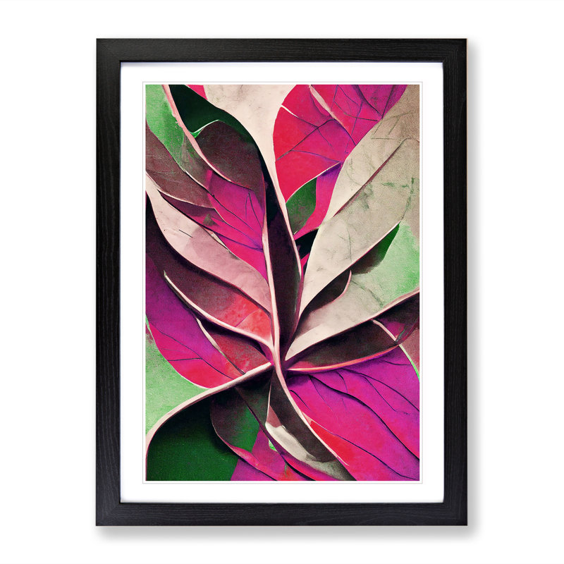 Leaf - Framed Print, Black, 64cm H x 46cm W x 2cm D