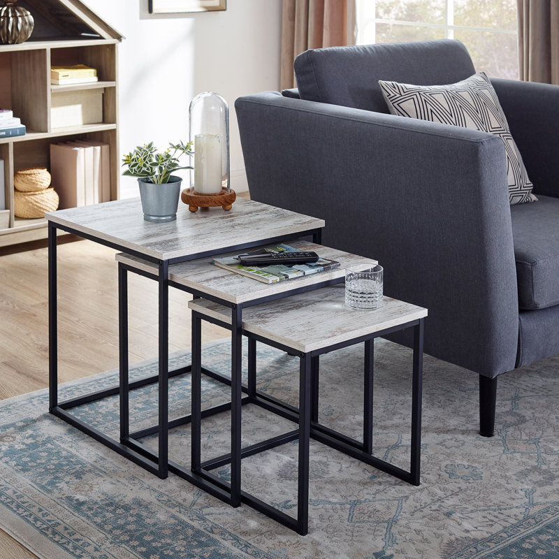 Frame Nesting Tables, Distressed White