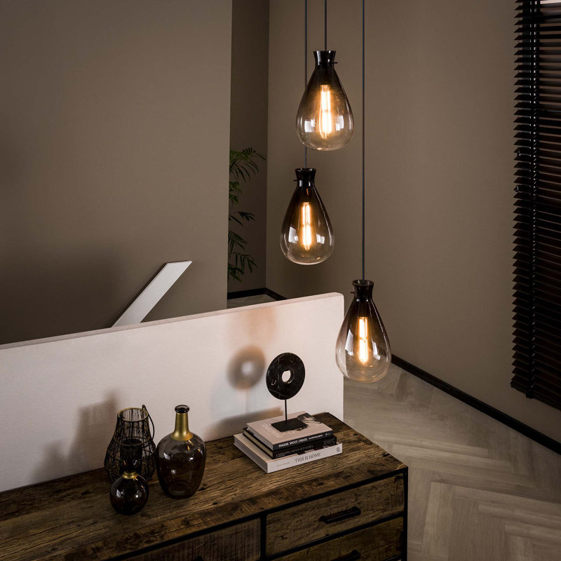 Helmi 3 - Light Smoked Glass Pendant