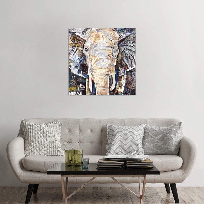 Elephant's Gaze by James Grey - Painting on Canvas, Wrapped Canvas, 93.98 cm H x 93.98 cm W x 3.175 cm D