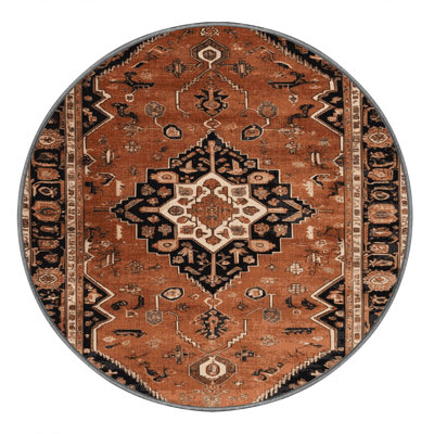 Machine Washable Persian Brown Area Rug