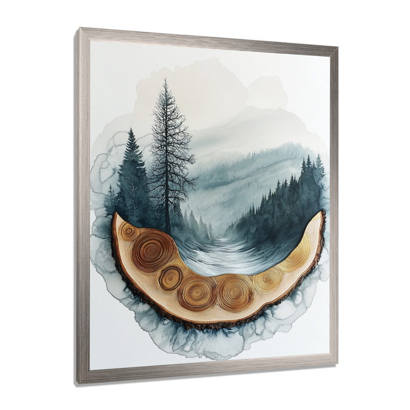 Glendel - paysages, art mural sur toile, H 32 po x l 16 po, Reproduction encadrée d'une seule photo, Argent argent