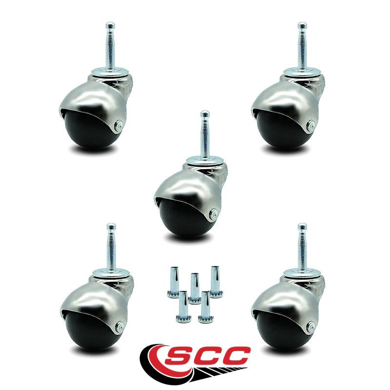 Metal Caster, Bright Chrome