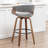 Devlin Linen Fabric Upholstered Swivel Mid-Century Stool-674628396