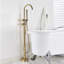 Zehr 2 Handle Floor Waterfall Faucet Bath Filler with Diverter