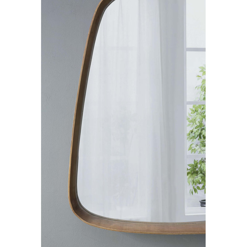 Miroir mural 27 po x 37 po avec cadre en bois Irrgeular