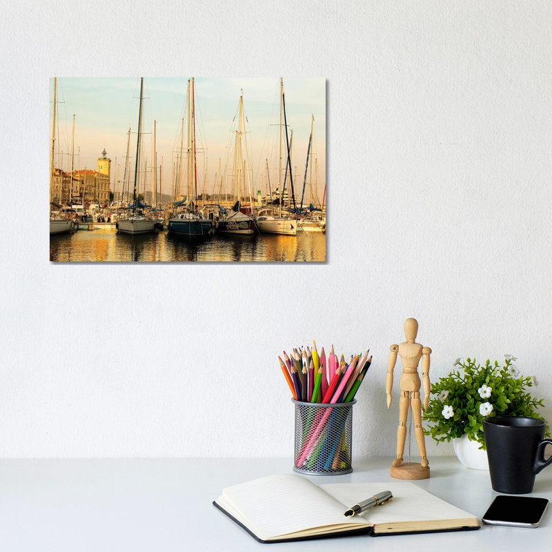 France Provence Port 1 Piece Wrapped Canvas Wall Art, 20.32 cm H x 30.48 cm W