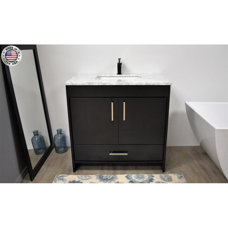 Ensemble de meuble-lavabo simple 36 po Annily, Noir
