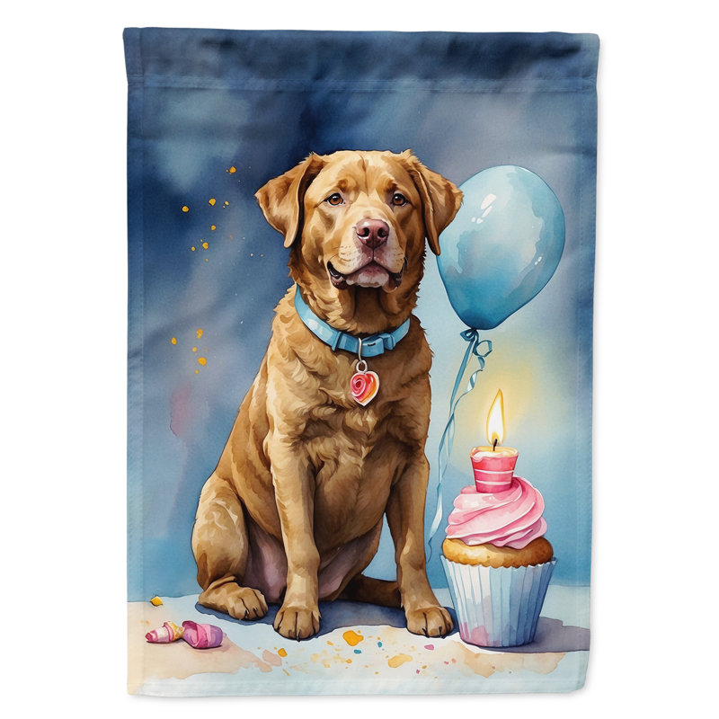 Drapeau «Happy Birthday House», Retriever de la Baie de Chesapeake