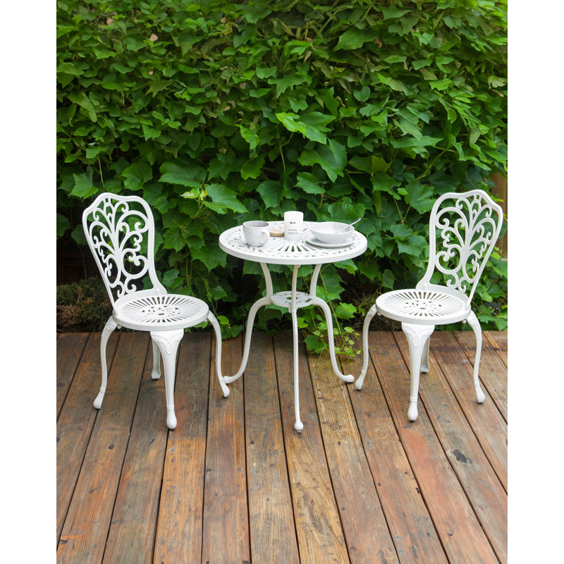 Heston Outdoor Patio Dining Side Chair, White
