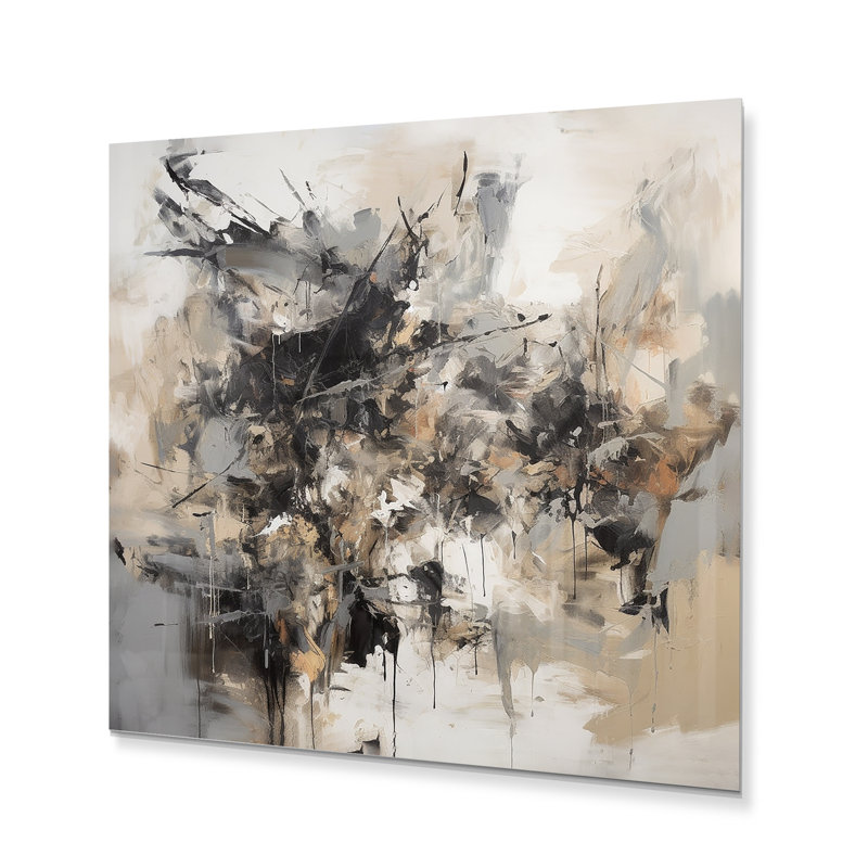 Dudash Dudash gris noir intérieur des mondes de marbre III, H 23 po x l 23 po x P 1 po