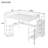 Queen Metal Loft Bed with Wardrobe, L-Shaped Desk, LED Light & USB Charging, Kids, Teens & Adults, White