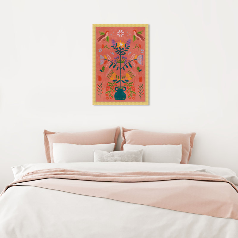 Bohemian Botanical Illustration by Birch Lane™ - Picture Frame Print, 26" H x 18" W, Gold