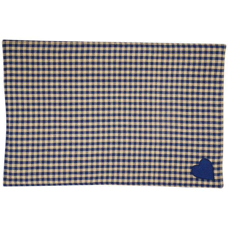 Landreth Cotton Plaid Rectangle Placemat, Blue/Yellow