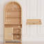 Bibliothèque de rangement arquée 71 ", vitrine avec tablette réglable et tiroir-1000268325