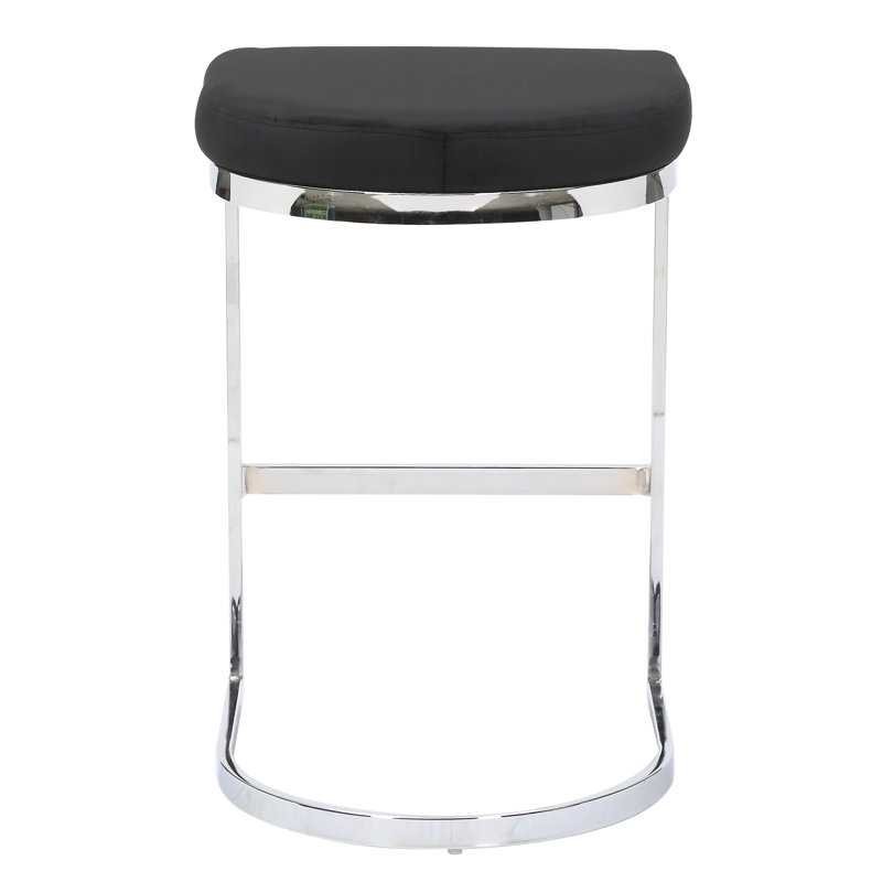 Adelaid Upholstered Counter Stool with Metal Frame, Black