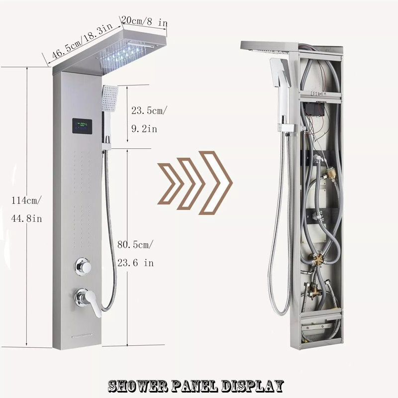 Panneau de douche 44,8 po avec