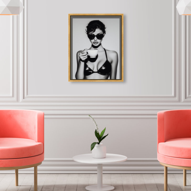 Luxe Latte Print by Oliver Gal, 17"H x 21"W, Gold Floater Frame