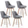 Swivel Upholstered 26''Counter Stool And Bar Stools With Full Back And Solid Wood Frame