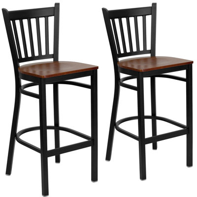 Prompton Vertical Back Metal Restaurant Barstool