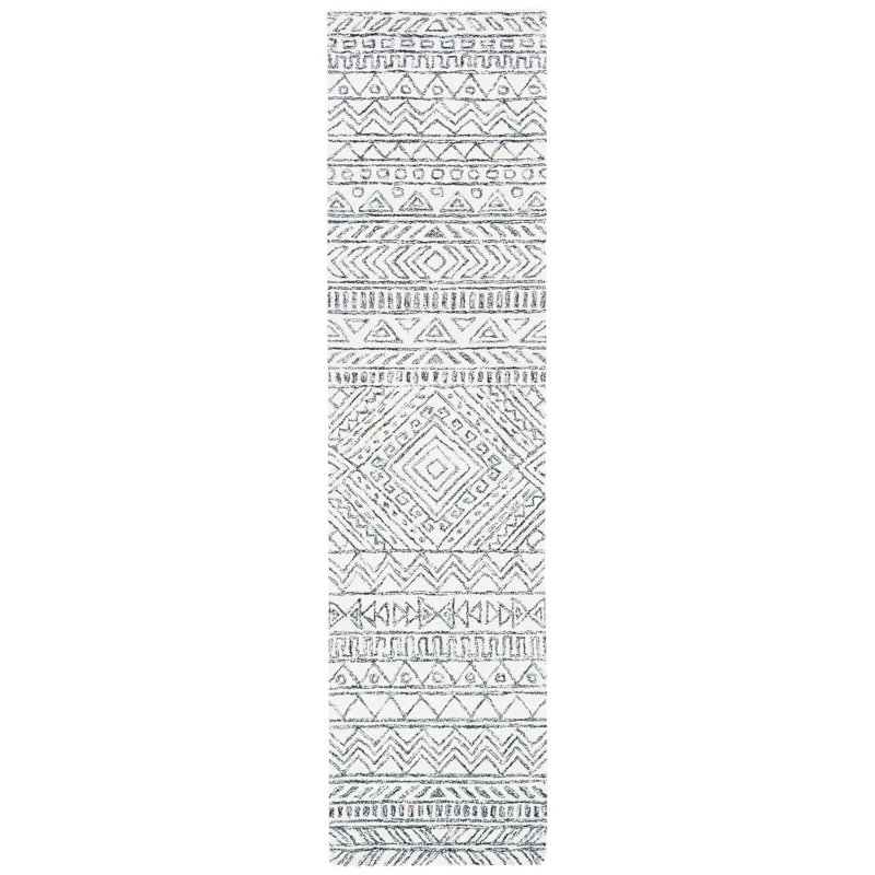 Tapis en laine touffeté à la main Wenzel, Tapis de couloir 2 pi 3 po x 7 pi