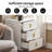 Bedside Table with 3 Drawers Sofa Table, Narrow Nightstand with Metal Legs, White