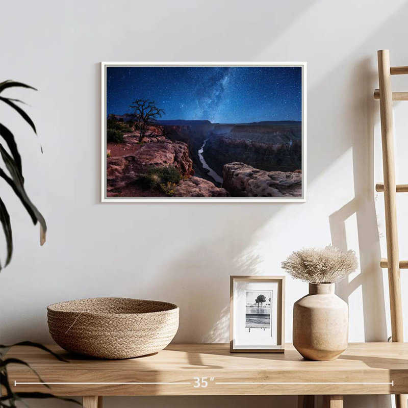 Nuit étoilée du Grand Canyon, Cadre flottant blanc, 19 po x 13 po
