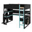 Lit mezzanine en bois avec escalier de rangement, bureau, tablettes et panneau perforé-1687799335-1687799332