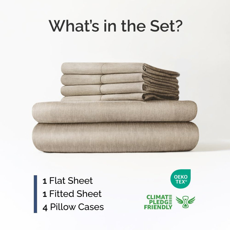 6 Piece Extra Deep Pocket Sheet Set, Cooling & Breathable Bed Sheets, Soft Hotel Luxury Bedding, Fits 18–24 Inch Mattress