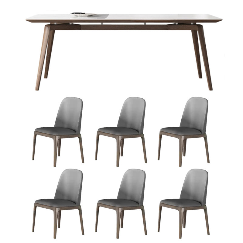 Table de salle à manger et chaises familiales modernes, H 29,5 po x L 55,1 po x l 31,4 po