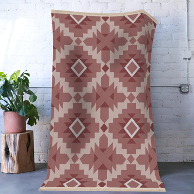 Tapis intérieur / extérieur rose en polypropylène tissé à la machine Sorcim