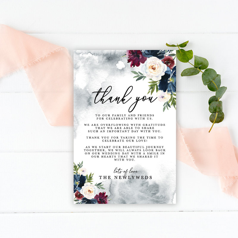 Carte de remerciement Modern Modern Rustic Florals