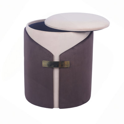 Repose-pieds deux tons avec rangement ou tabouret de coiffeuse