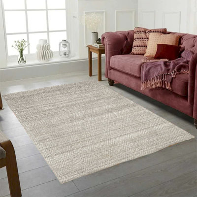 Tapis taupe en laine tissé à la main 18 po x 18 po Cerdic