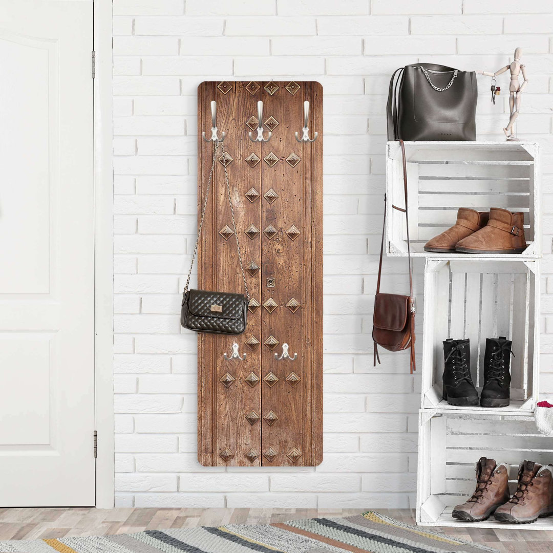 Rustic Spanish Door Wall Mounted Coat Rack