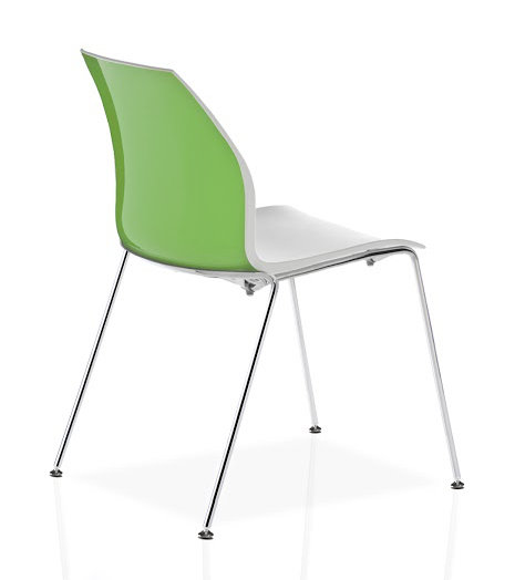 Chaise d'invité à 4 pieds Vortex, Vert / blanc